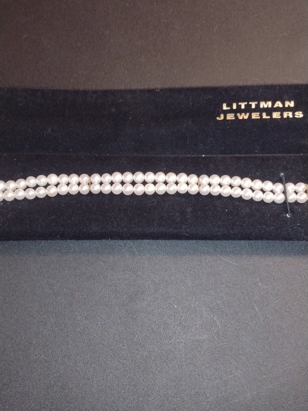 Classic White Pearl Double-Strand Bracelet with 14k Gold Clasp - Picture 10 of 12